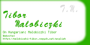 tibor malobiczki business card